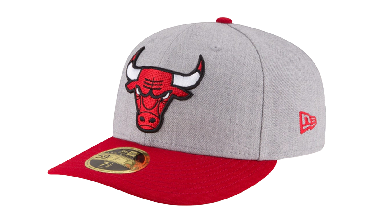 59FIFTY Chicago Bulls Low Profile Authentic Fitted Hat "Heather Grey / Red - Brim" NE946