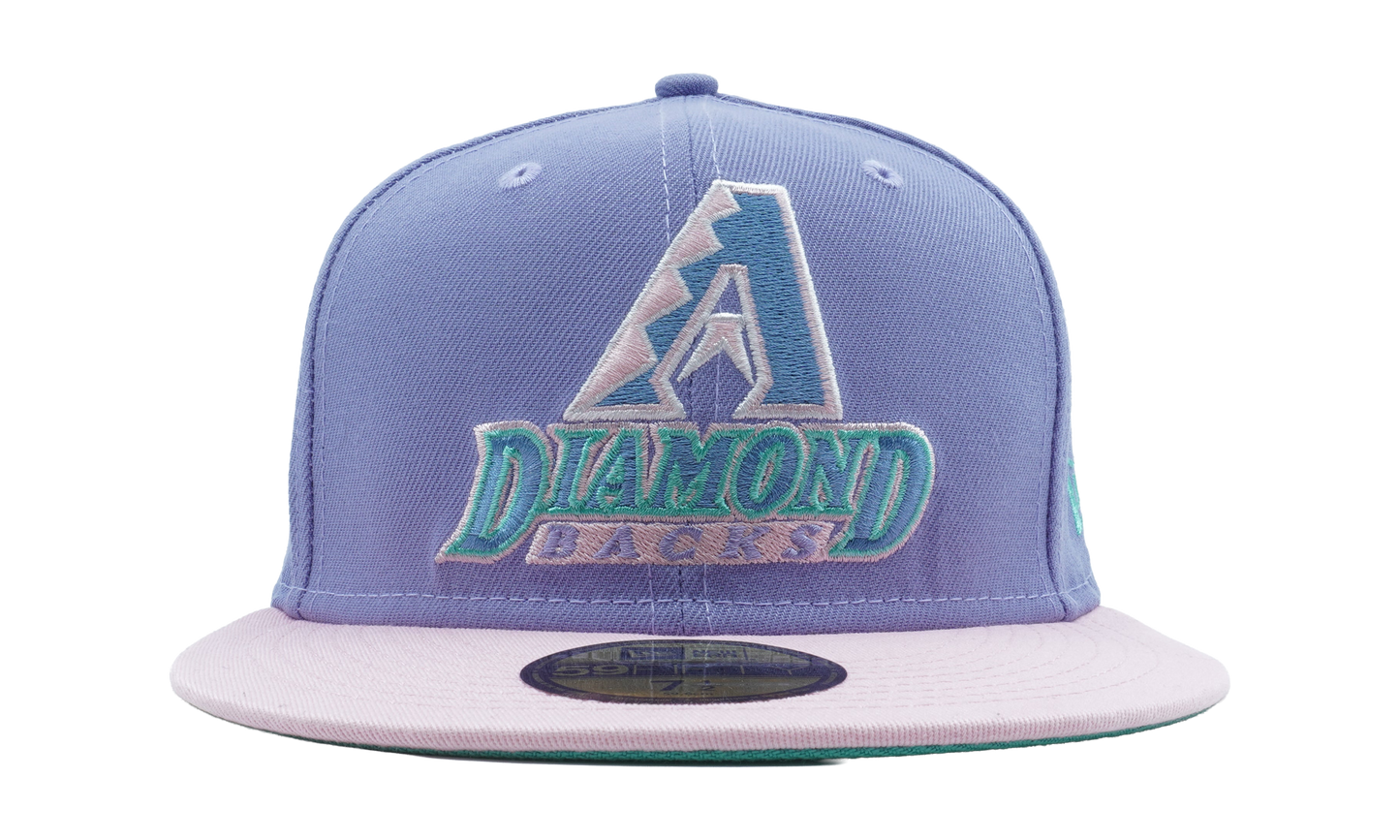 59FIFTY Arizona Diamondbacks 10th Anniversary Fitted Hat "Lavender / Pink - Brim / Sky Blue - Under Brim" NE1081