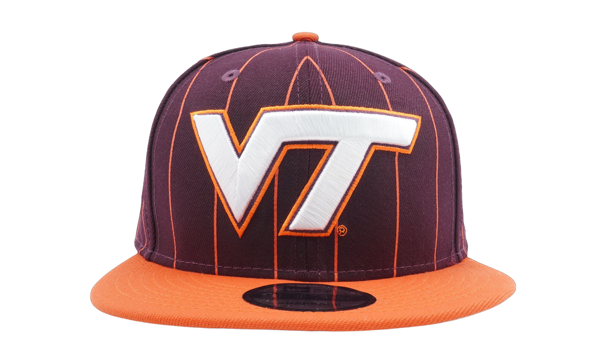 9FIFTY Virginia Tech Hokies Vintage E1 Snapback Hat "Maoon / Orange - Brim / Grey - Under Brim" NE871