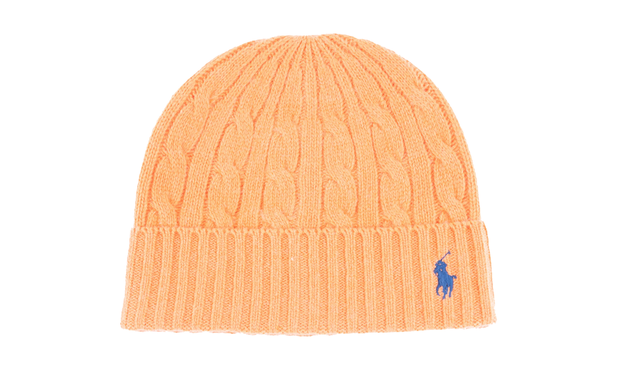 Classic Pony Cable Knit Cuff Beanie "Brazil Orange Heather" PC0792 852