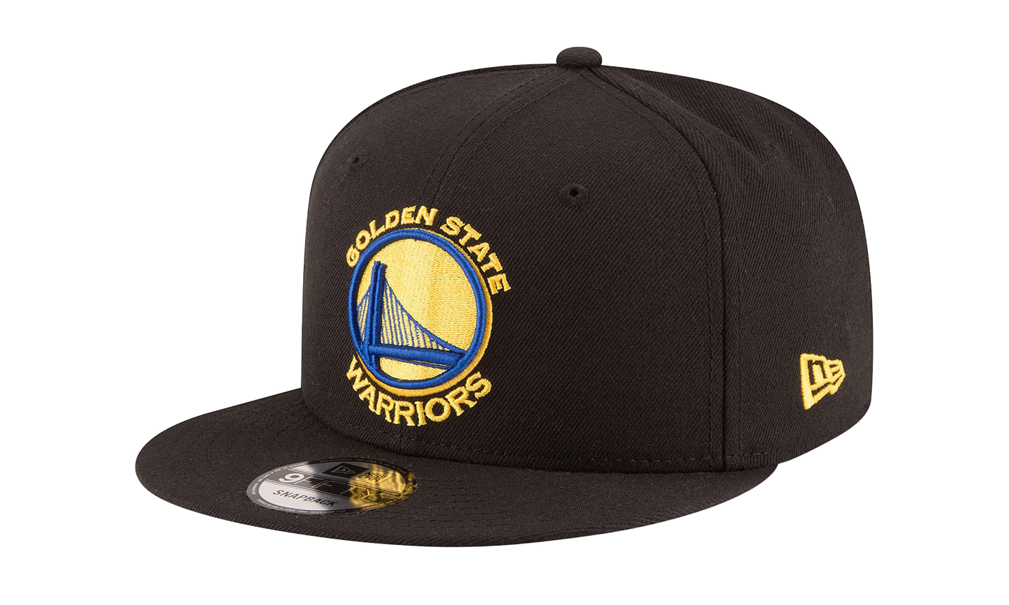 9FIFTY Golden State Warriors Snapback Hat "Black / Yellow and Blue - Logo" 70353233