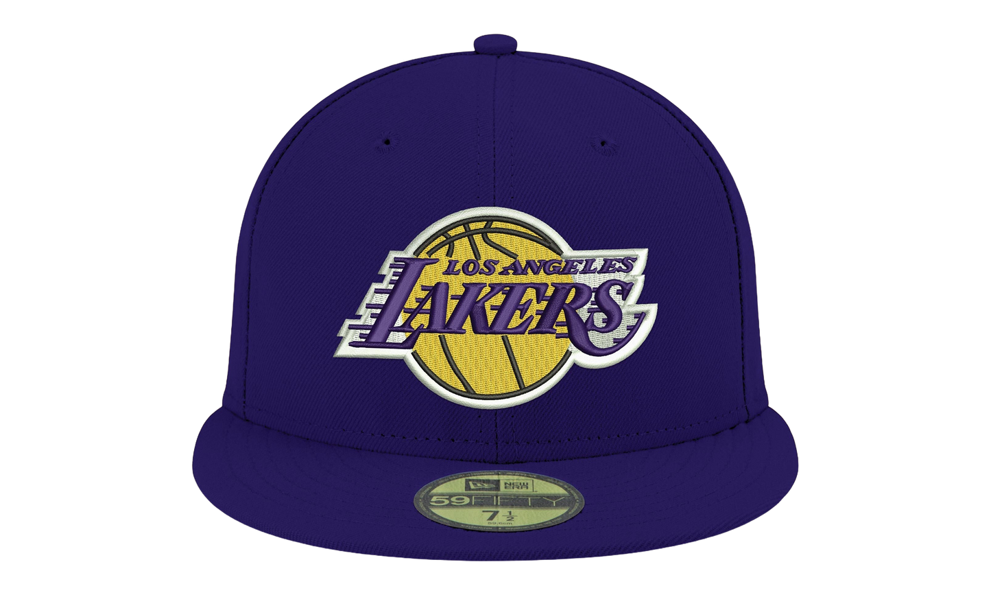 59FIFTY Los Angeles Lakers Basic Team Color Low Profile Fitted Hat "Purple / Gray - Under Brim" NE1049