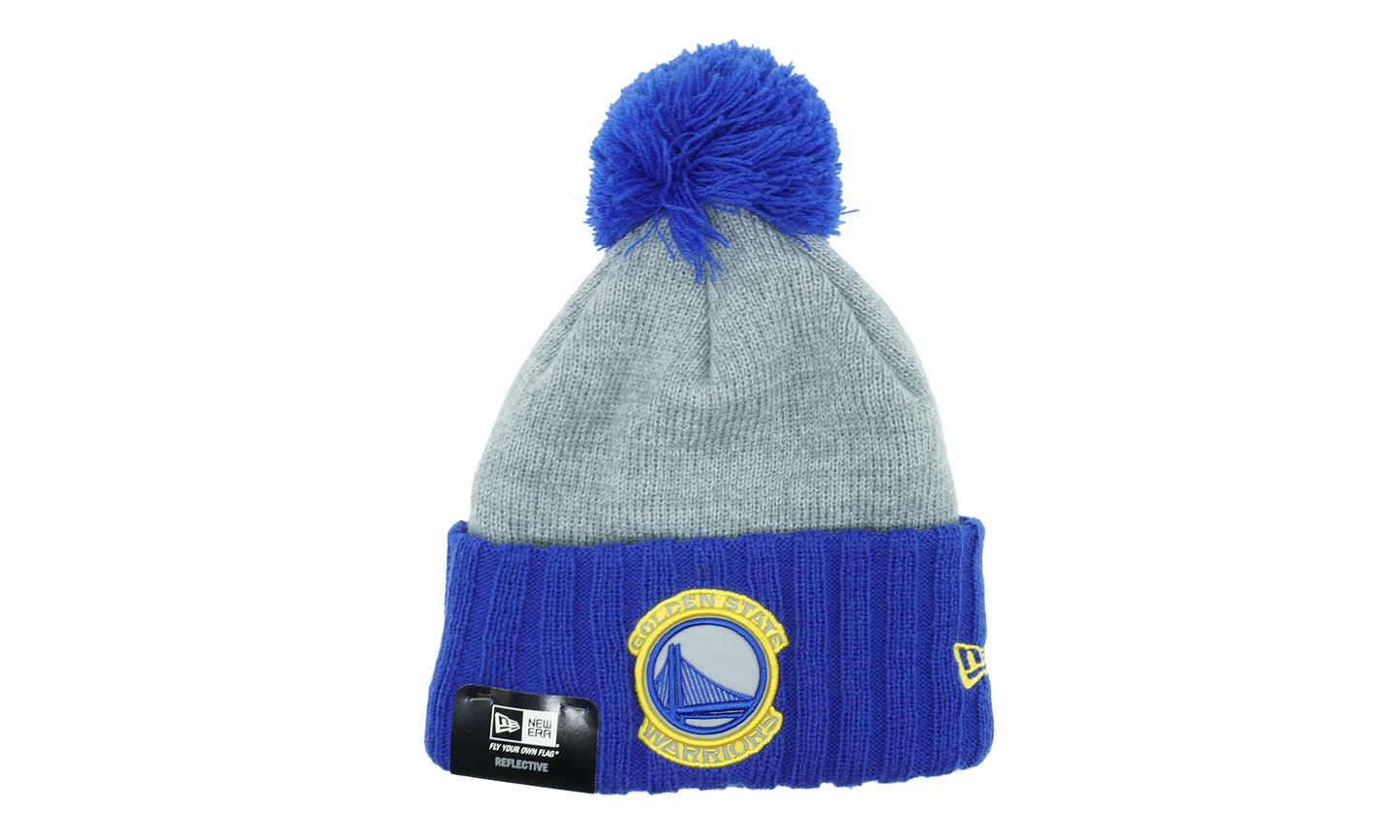 Golden State Warriors Flected Frost Beanie "Grey / Blue - Cuff / Blue - Pom" NE1136
