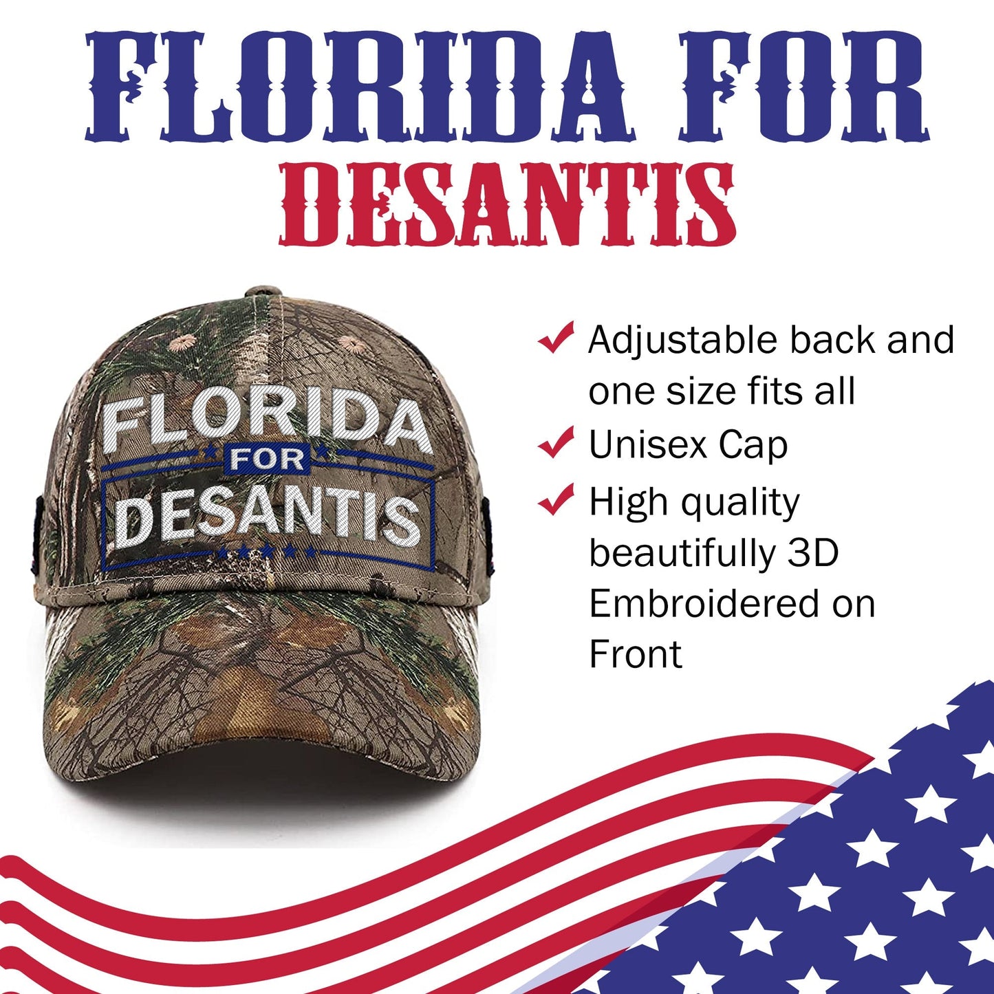 Florida For DeSantis Camo Hat