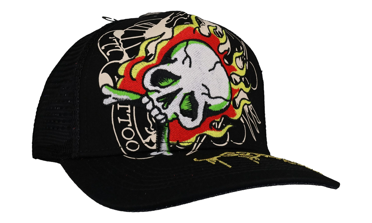 Embroidered Fire Skull Hat "Black" EHH0001 33