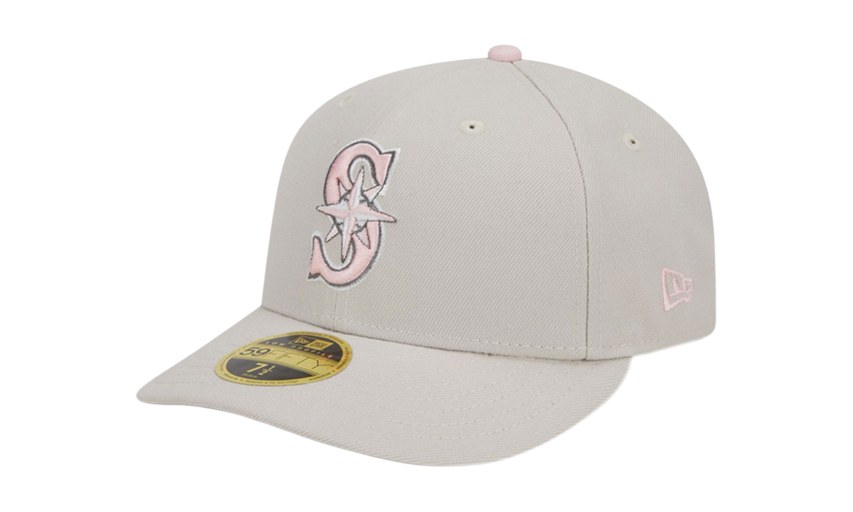 59FIFTY Seattle Mariners Mother’s Day Low Profile Fitted Hat "Khaki / Pink - Under Brim" NE899