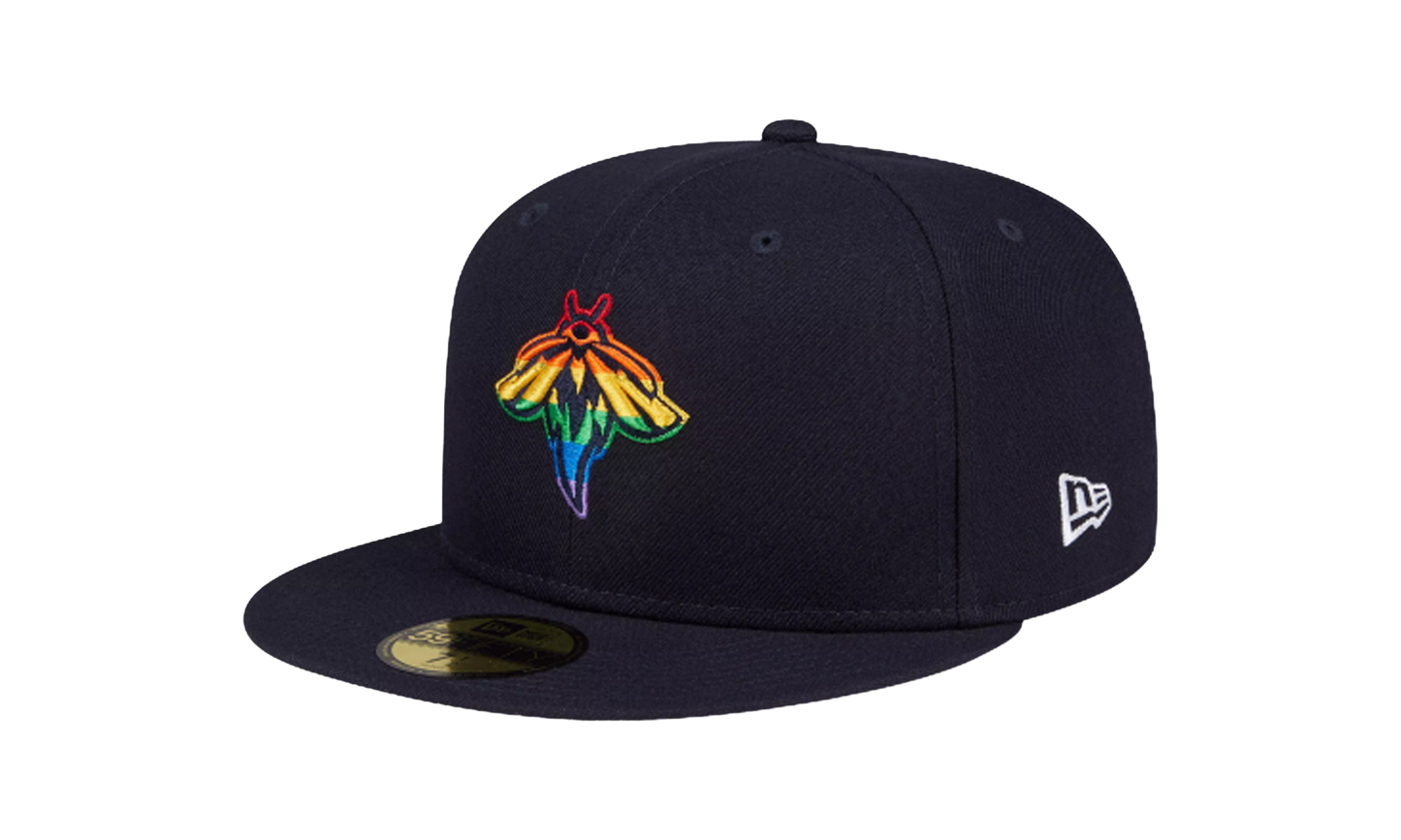 59FIFTY Columbia Fireflies Theme Night 'Pride' Fitted Hat "Navy / Rainbow - Under Brim" NE764