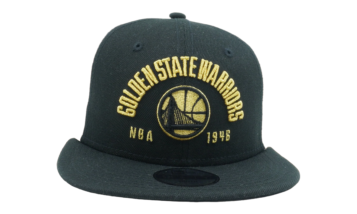 9FIFTY Golden State Warriors NBA Establisher Snapback Hat Youth "Black/Gold" NE1194