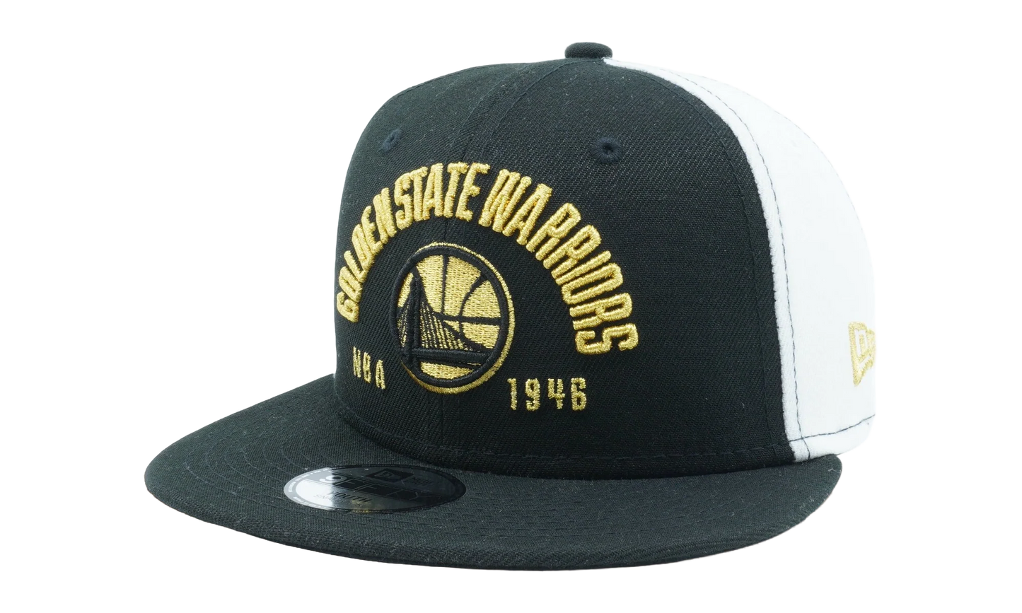 9FIFTY Golden State Warriors NBA Establisher Snapback Hat Youth "Black/Gold" NE1194