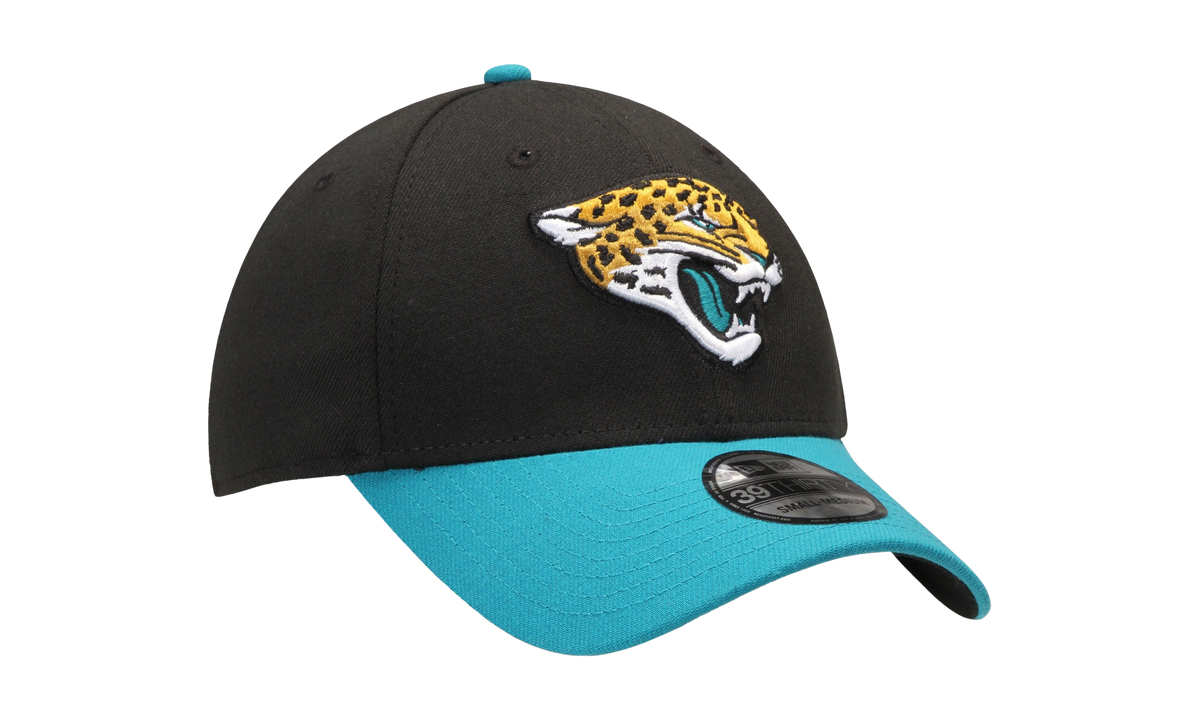 39THIRTY Jacksonville Jaguars Stretch Fit Hat "Black / Teal - Visor" NE699