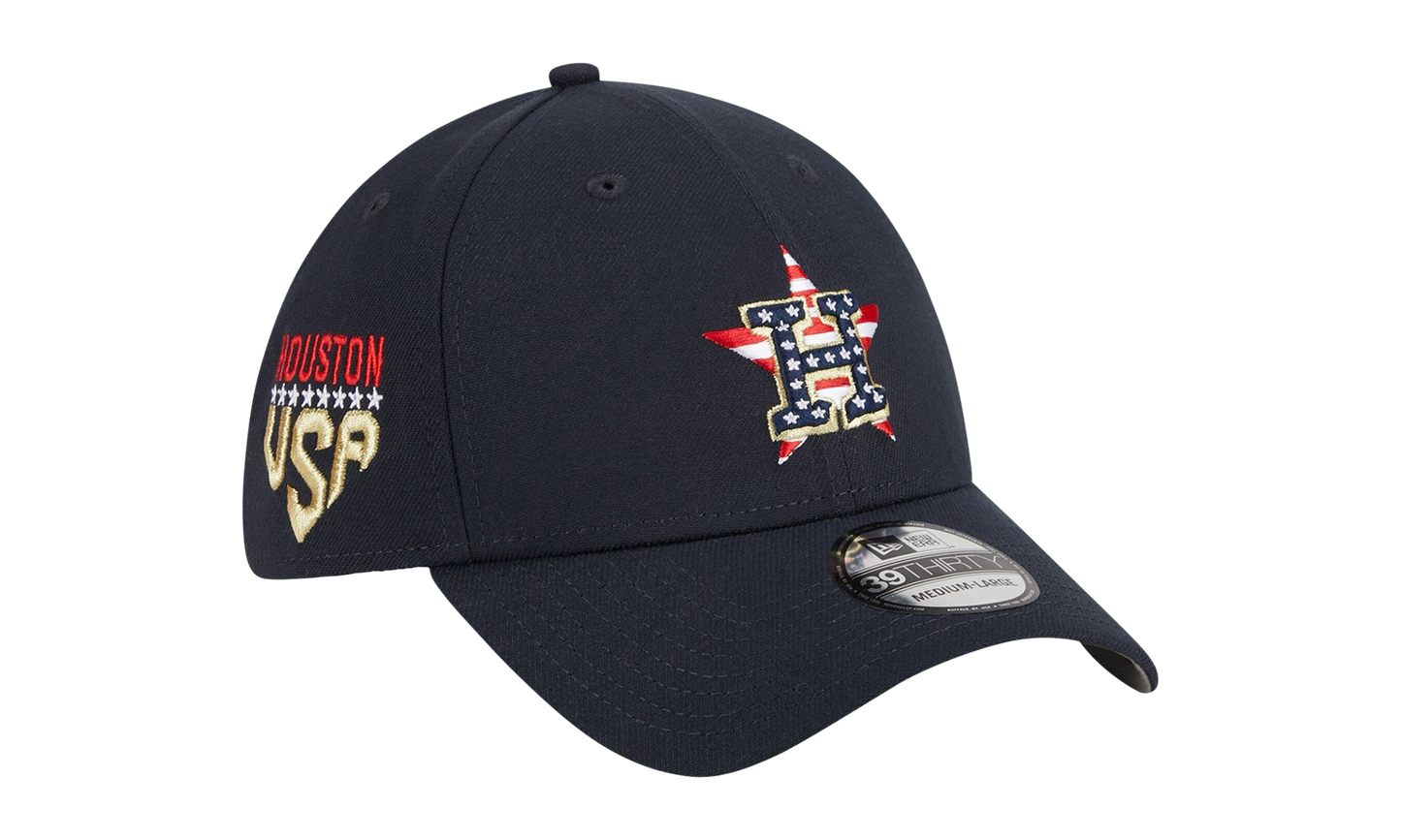39THIRTY Houston Astros Fourth Of July Flex Fit Hat "Black / Gray - Under Brim" NE907