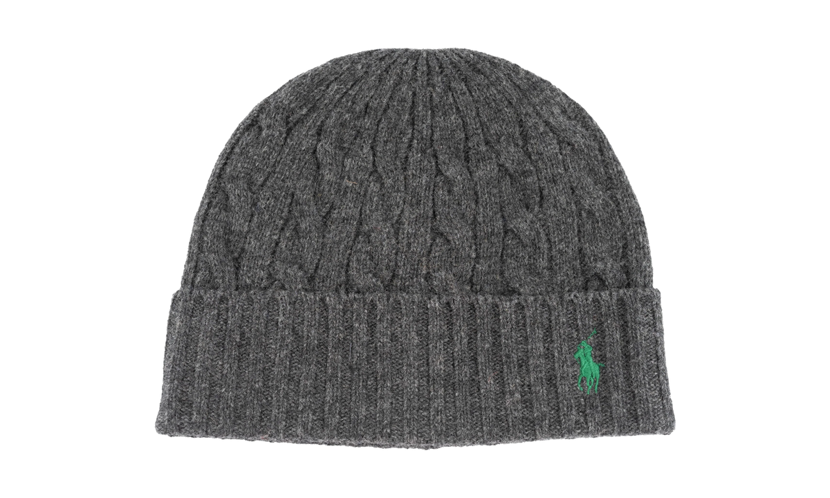 Classic Pony Cable Knit Cuff Beanie "Charcoal" PC0792 003