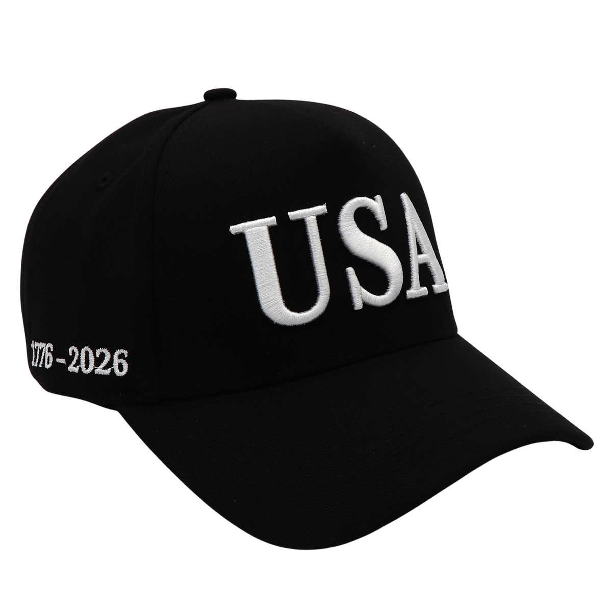 BLACK USA 250th Anniversary Hat (1776–2026) — Black Embroidered Cap