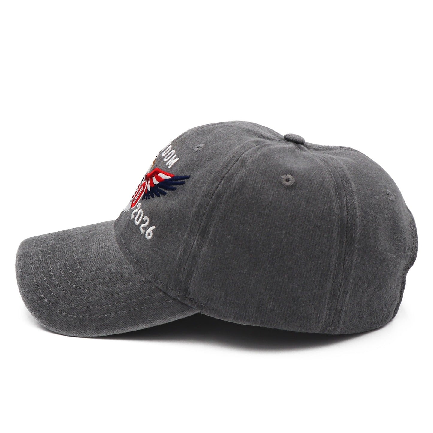 Freedom 250th Hat – 1776-2026 Eagle Embroidered Adjustable Gray Baseball Cap