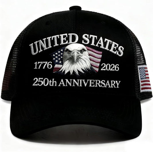 United States 250th Anniversary Eagle Baseball Hat – 1776–2026 Patriotic Mesh Cap