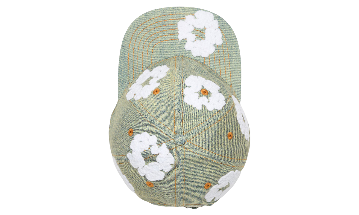 Cotton Wreath Raw Denim Cap "Dirty Wash" DT872