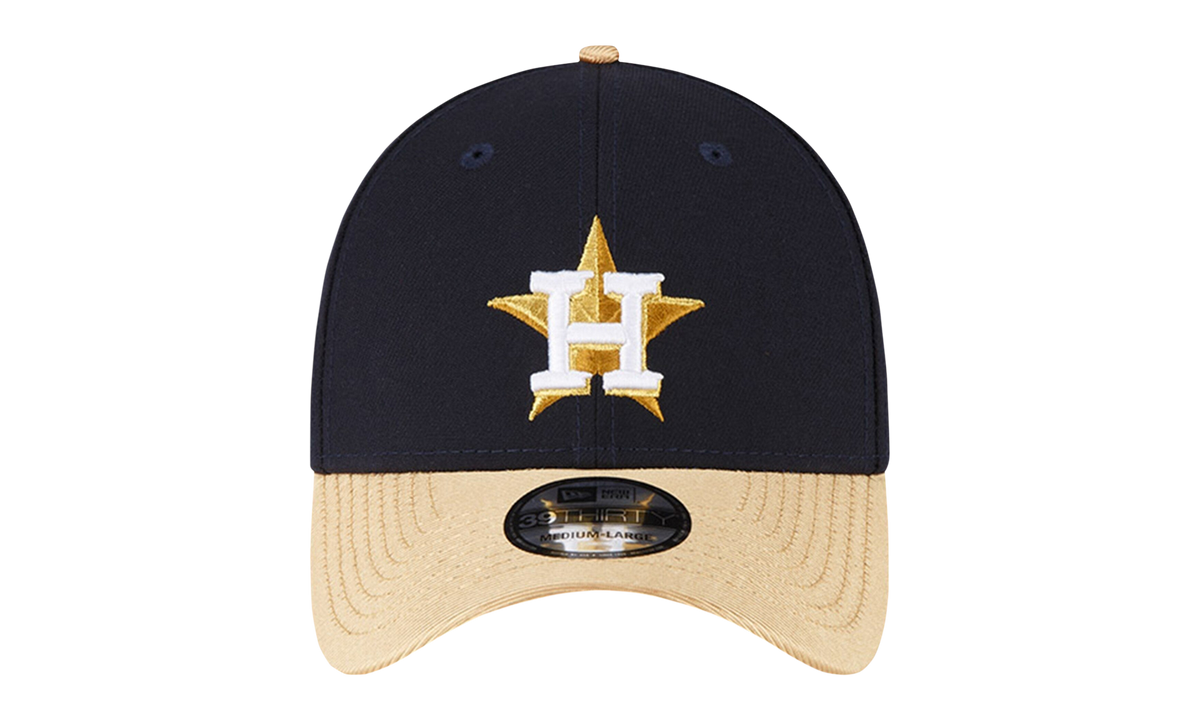 39THIRTY Houston Astros Gold Collection Flex Fit Hat "Black and Gold / Black - Under Brim" NE922