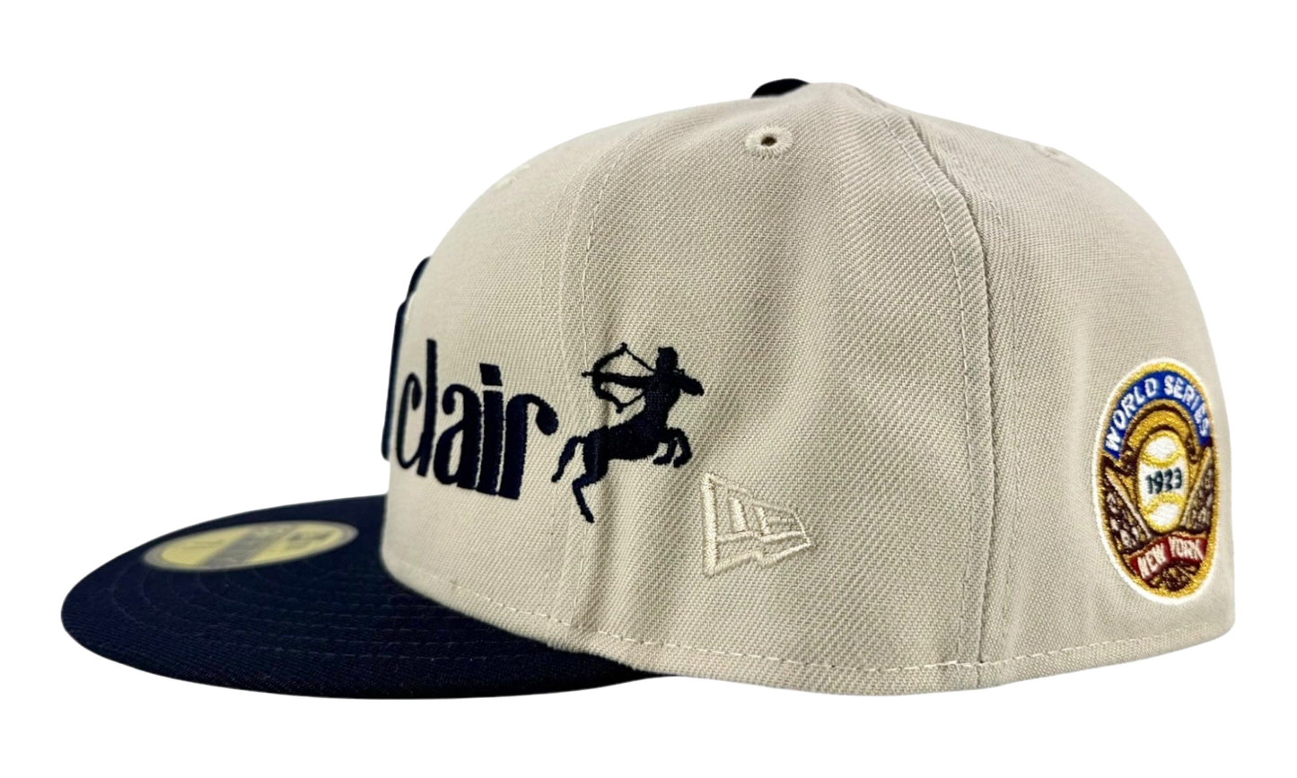 Sinclair New York Yankees 2003 World Series Patch Fitted Hat "Beige / Navy Blue" NE1202