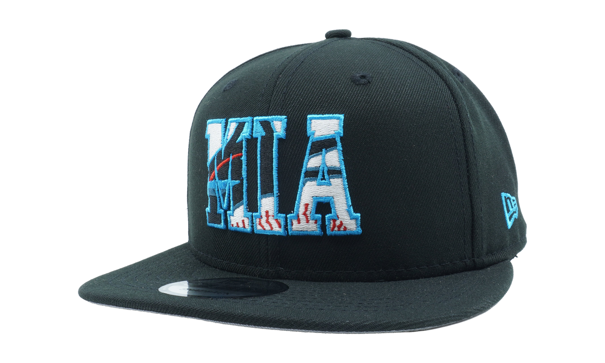 9FIFTY Miami Marlins Snapback Hat "Black / Grey - Under Brim" NE823