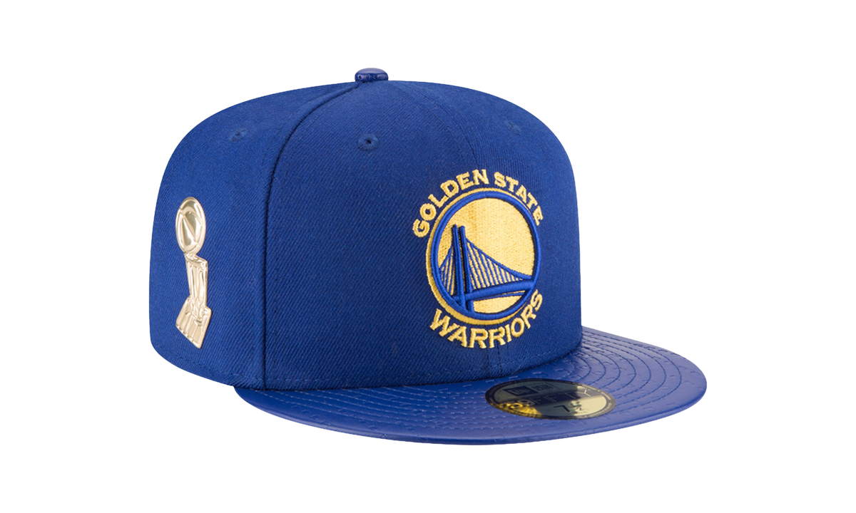 59FIFTY Golden State Warriors Trophy Champ Fitted Hat "Blue / Yellow - Under Brim" NE599