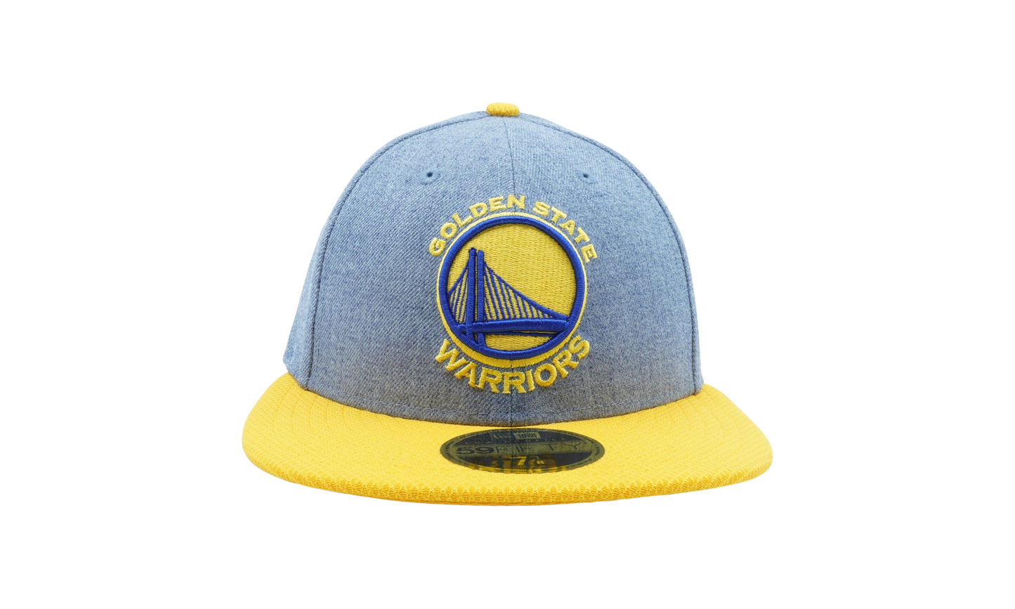 59FIFTY Golden State Warriors Change Up Fitted Hat "Light Blue Denim / Yellow - Brim" NE1122