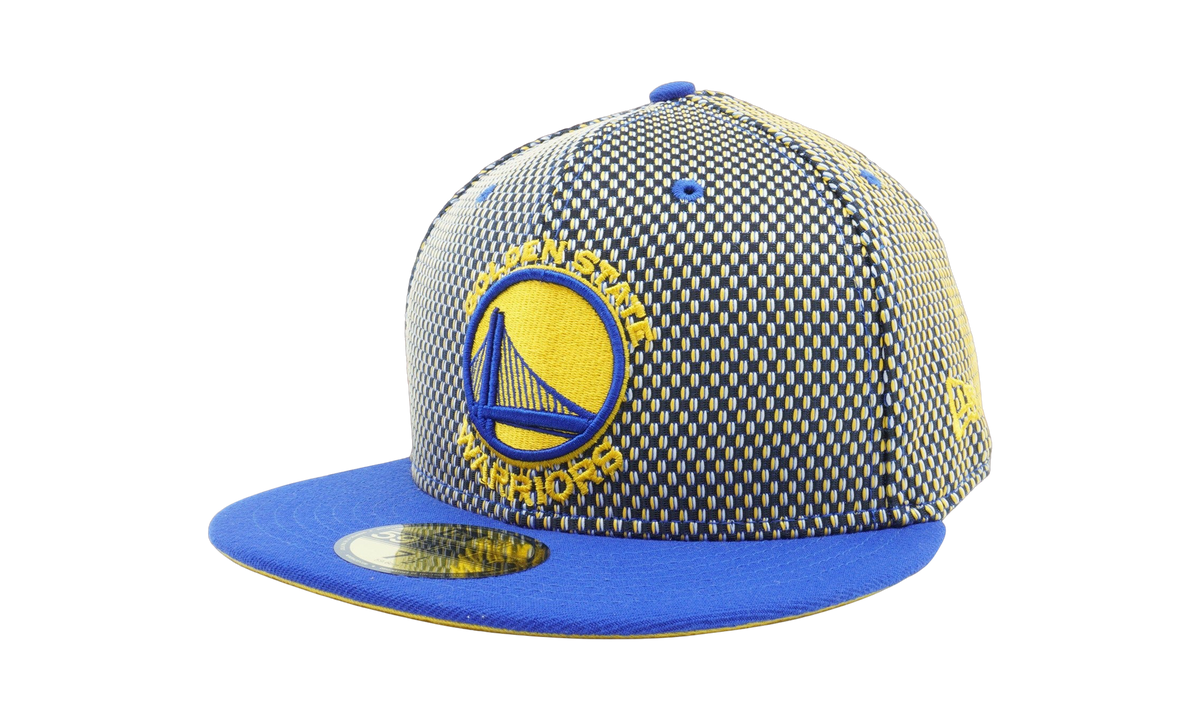 59FIFTY Golden State Warriors Team Shift Fitted Hat "Black and White Checkered / Blue / Yellow - Under Brim" NE621