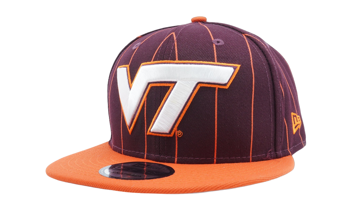 9FIFTY Virginia Tech Hokies Vintage E1 Snapback Hat "Maoon / Orange - Brim / Grey - Under Brim" NE871