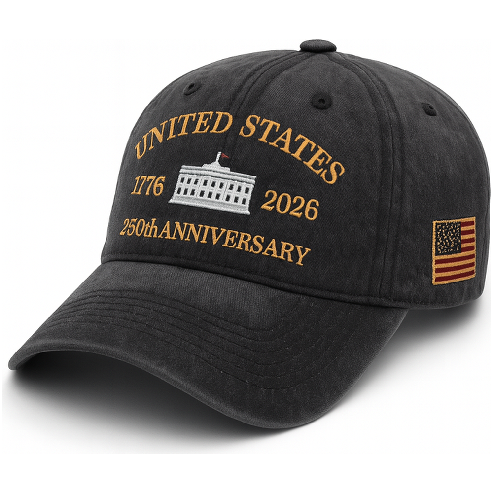 United States 250th Anniversary Hat – 1776-2026 White House Embroidered Cap