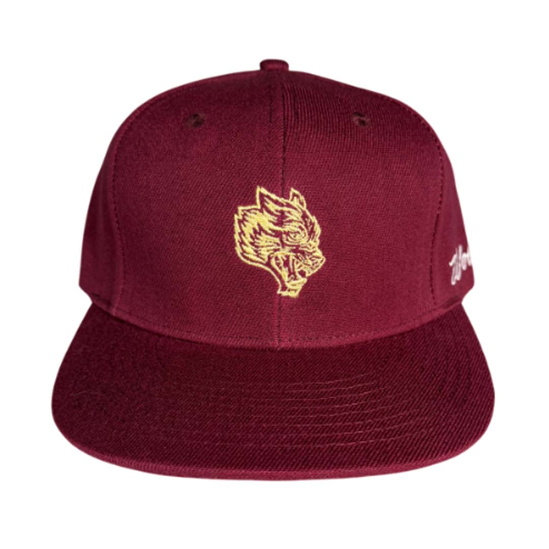 Darcsport Wolf Head Fitted Hat Maroon