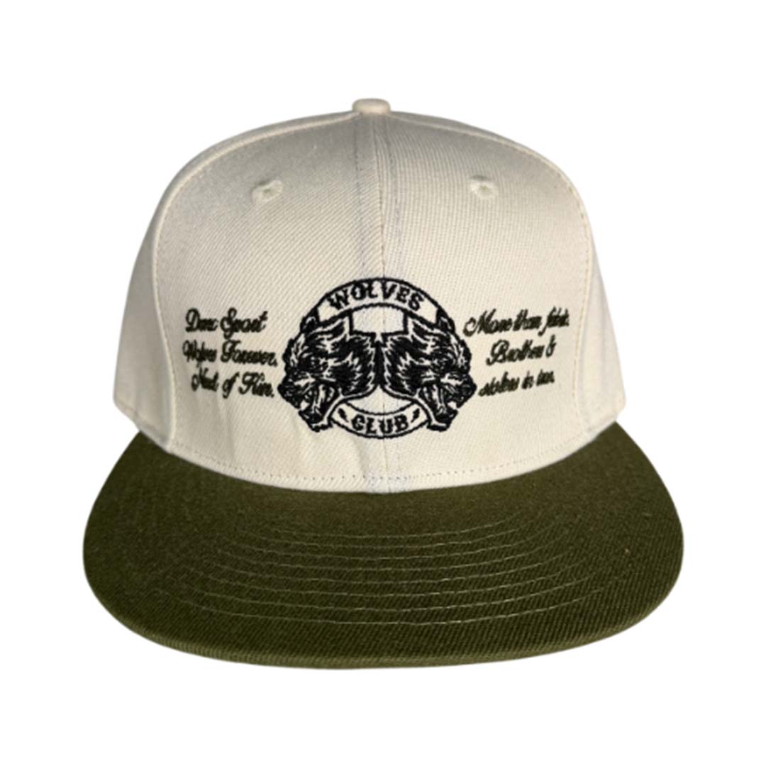 Darcsport Wolves Scripture Fitted Hat Cream Combat Green
