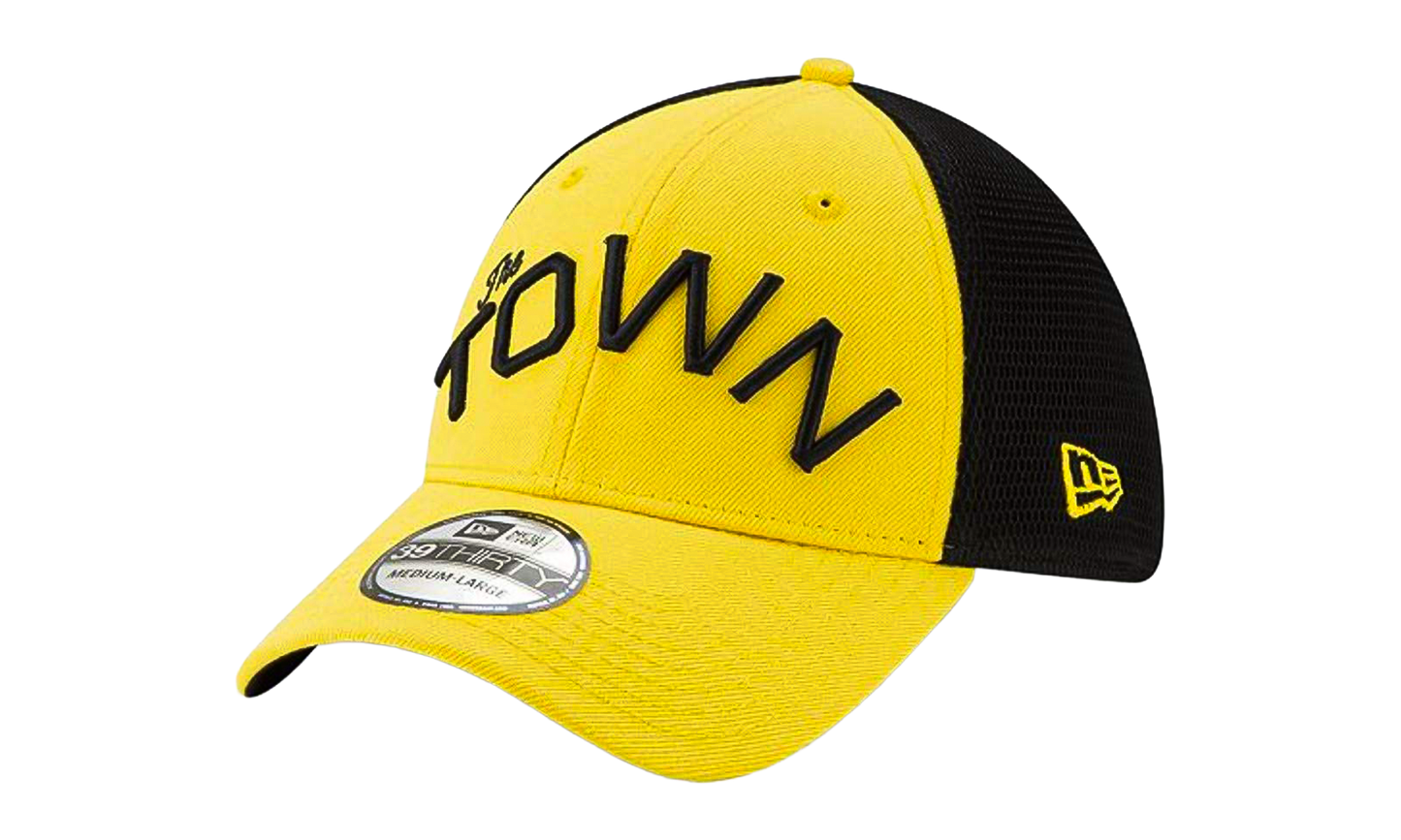 39THIRTY Golden State Warriors Color Flip The Town Flex Fit Hat "Black and Yellow / Black - Under Brim" NE703