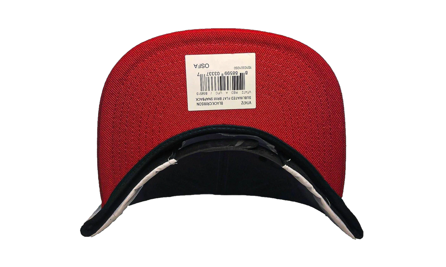 UFC Sublimated Flat Brim Snapback Hat "Grey / Red" VT47Z RED UUFC