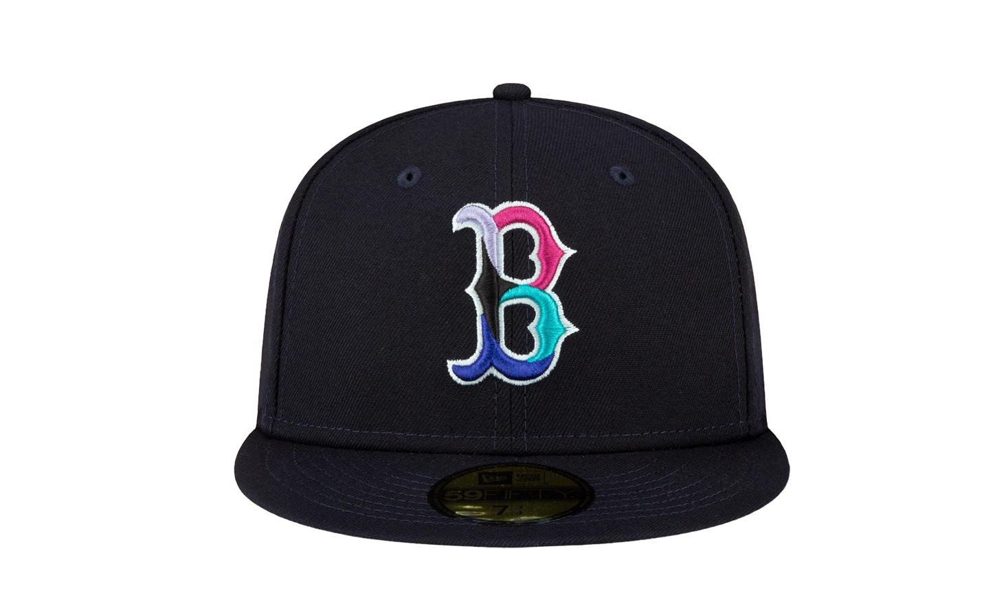 59FIFTY Boston Red Sox 2004 World Series Polar Lights Fitted Hat "Navy / Hot Pink - Brim" NE850