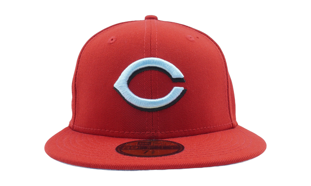 59FIFTY Cincinnati Reds 1990 World Series Cloud Under Fitted Hat "Scarlet / Sky Blue Cloud - Under Brim" NE810