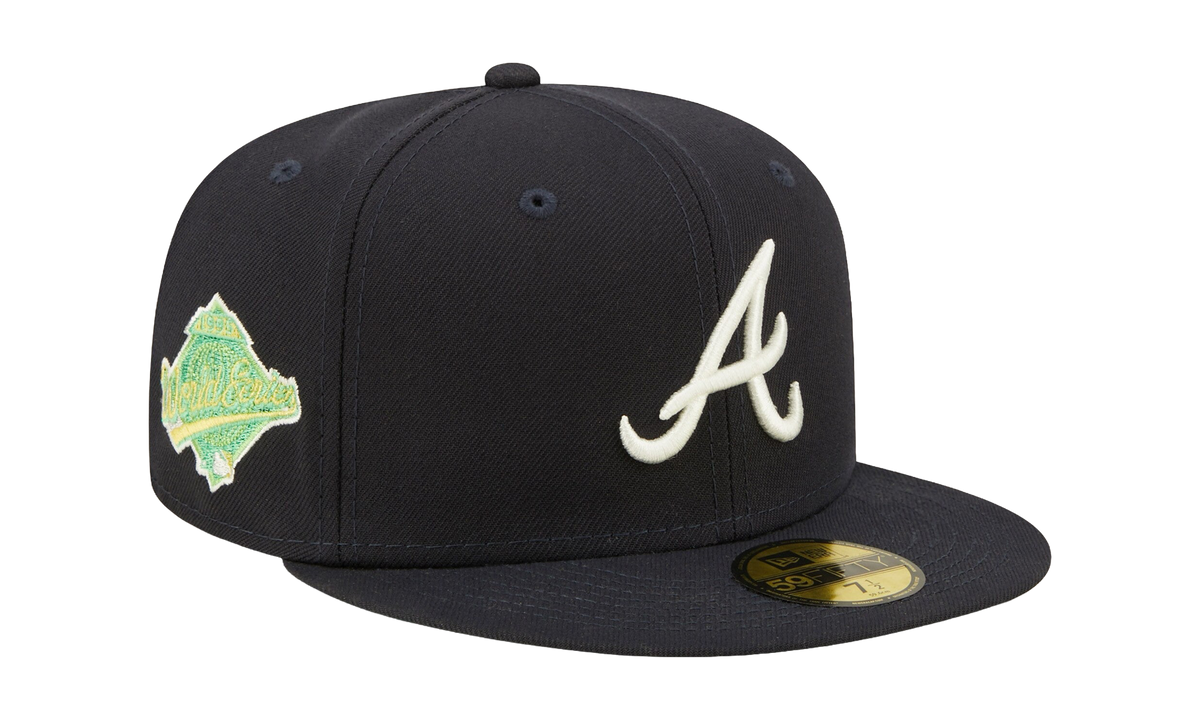 59FIFTY Atlanta Braves 1995 World Series Citrus Pop Fitted Hat "Black / Green - Under Brim" NE836