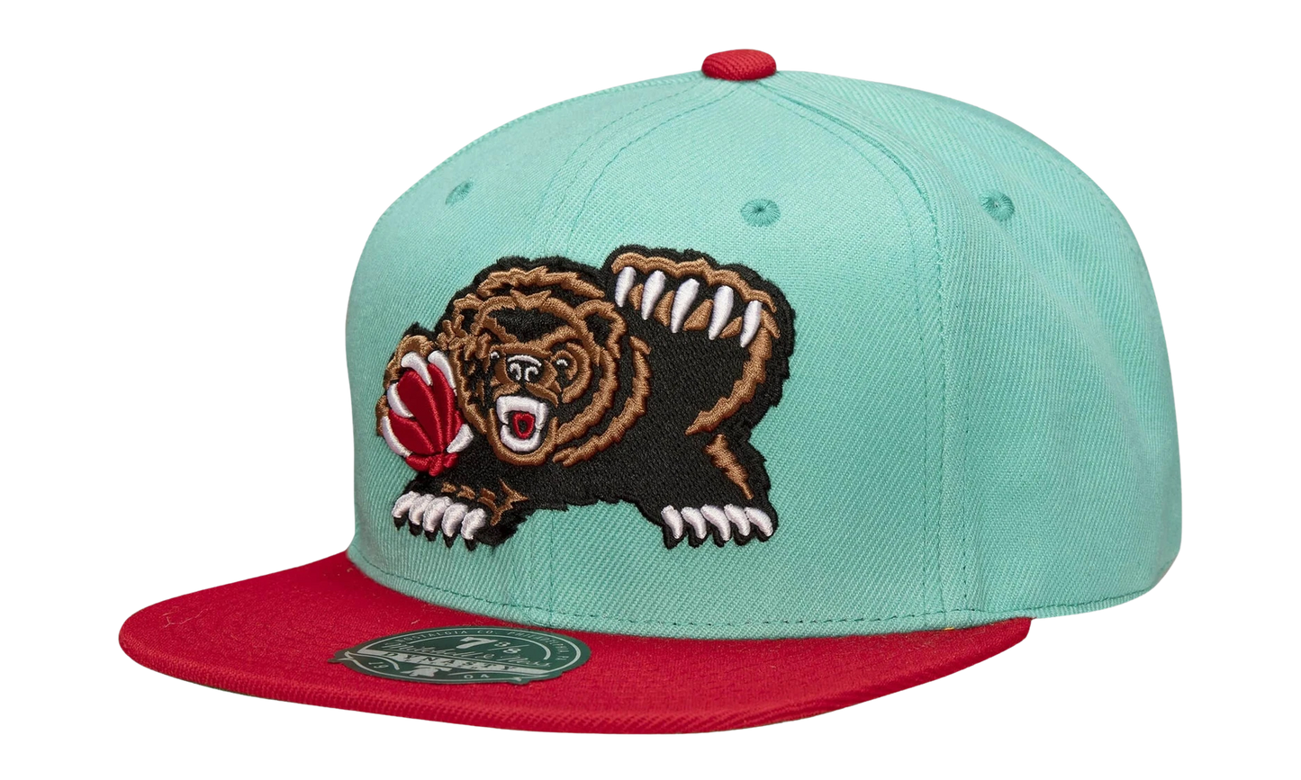 NBA Two-Tone 2.0 Hardwood Classics Fitted Cap "Vancouver Grizzlies - Green / Red" 6HSFJS19193 VGRGNRD