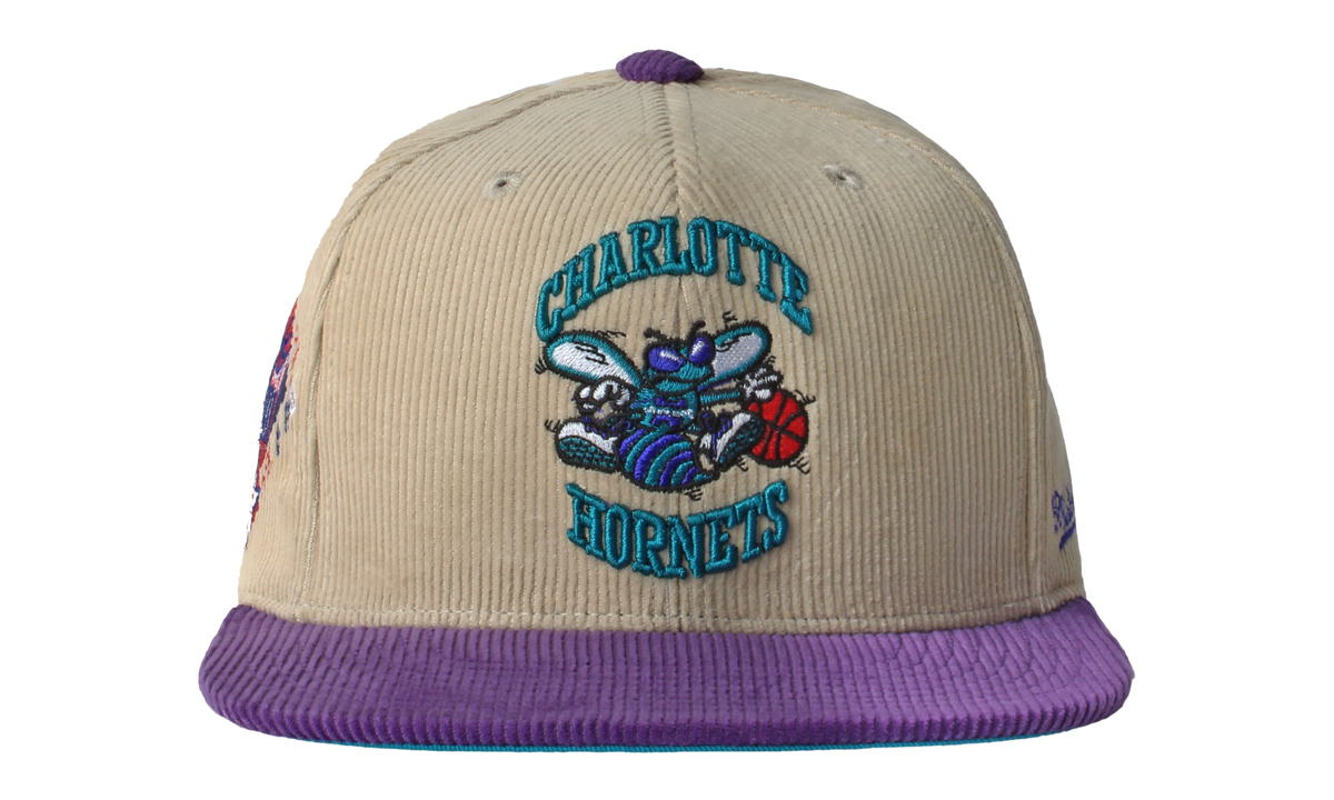 NBA Hardwood Classics 2-Tone Team Cord Fitted Cap "Charlotte Hornets - Off White" HHSF5812 CHOYYPPPOFWH