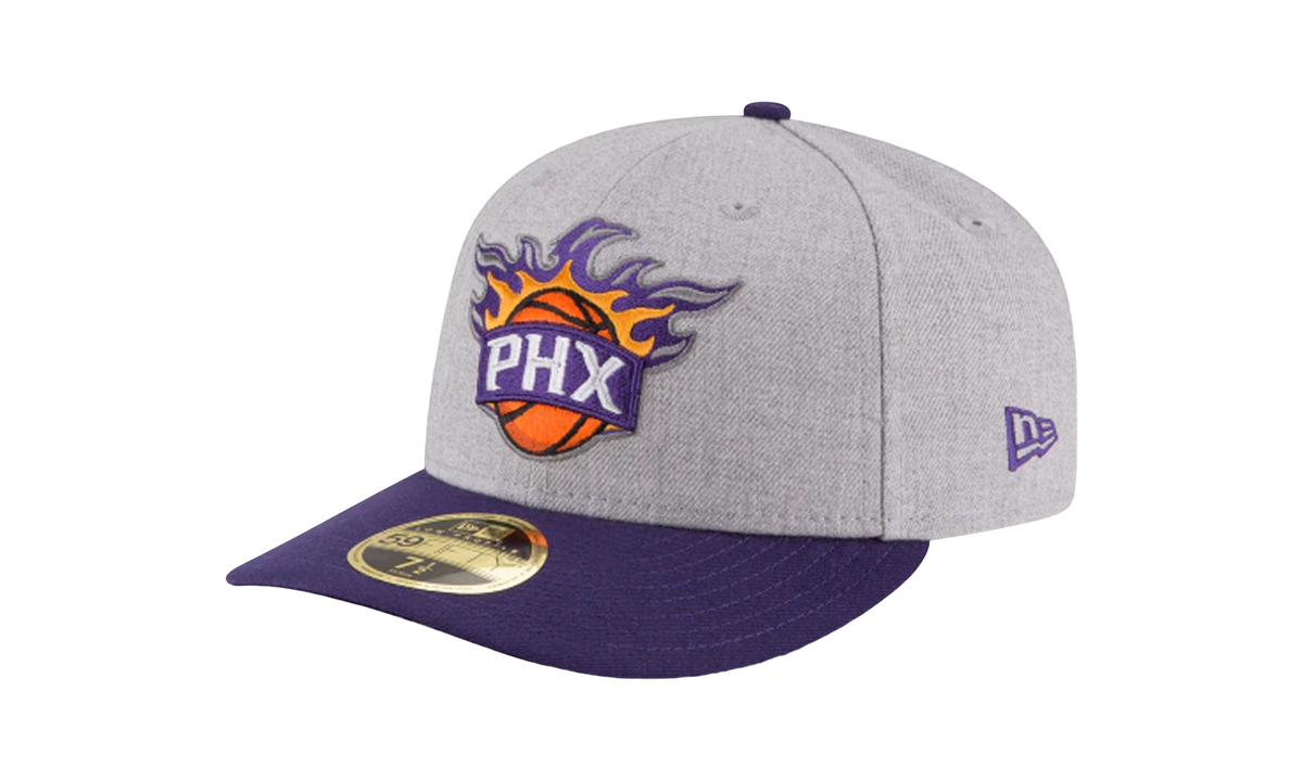 59FIFTY Phoenix Suns Low Profile Authentic Fitted Hat "Grey Heather / Purple - Brim" NE950