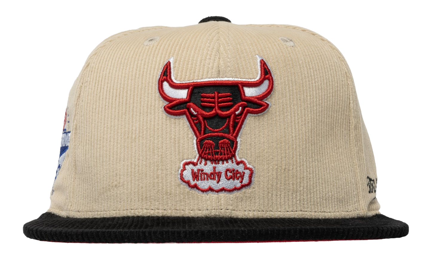 NBA Hardwood Classics 2-Tone Team Cord Fitted Cap "Chicago Bulls - Off White" HHSF5812 CBUYYPPPOFWH