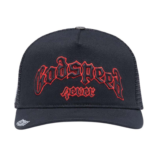 Godspeed Forever Trucker Hat Black Red
