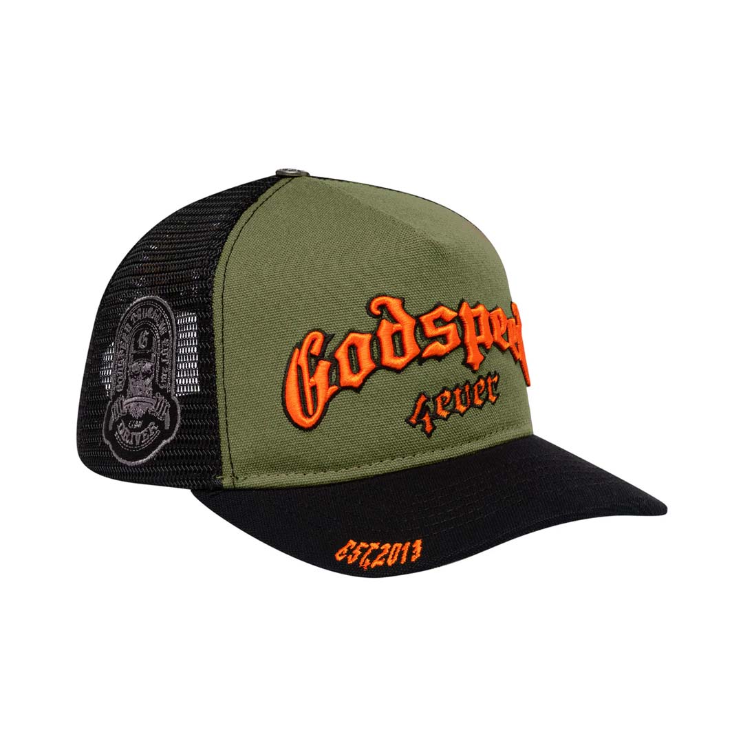 Godspeed Trucker Hat Olive Orange