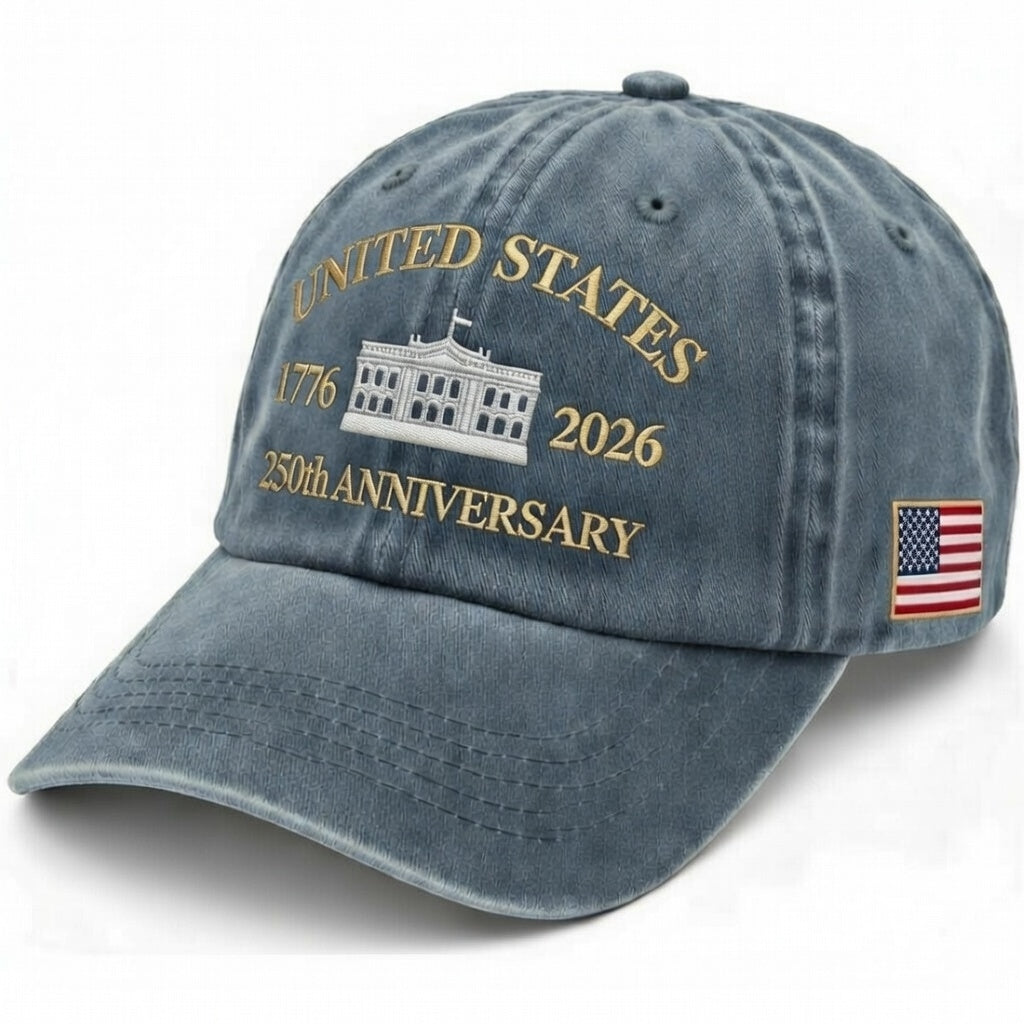 United States 250th Anniversary Hat – 1776-2026 White House Embroidered Cap