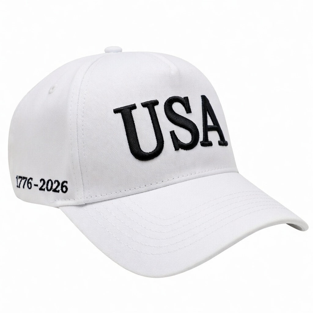 USA 250th Anniversary Hat (1776–2026) — U.S.A. Embroidered Semiquincentennial Cap