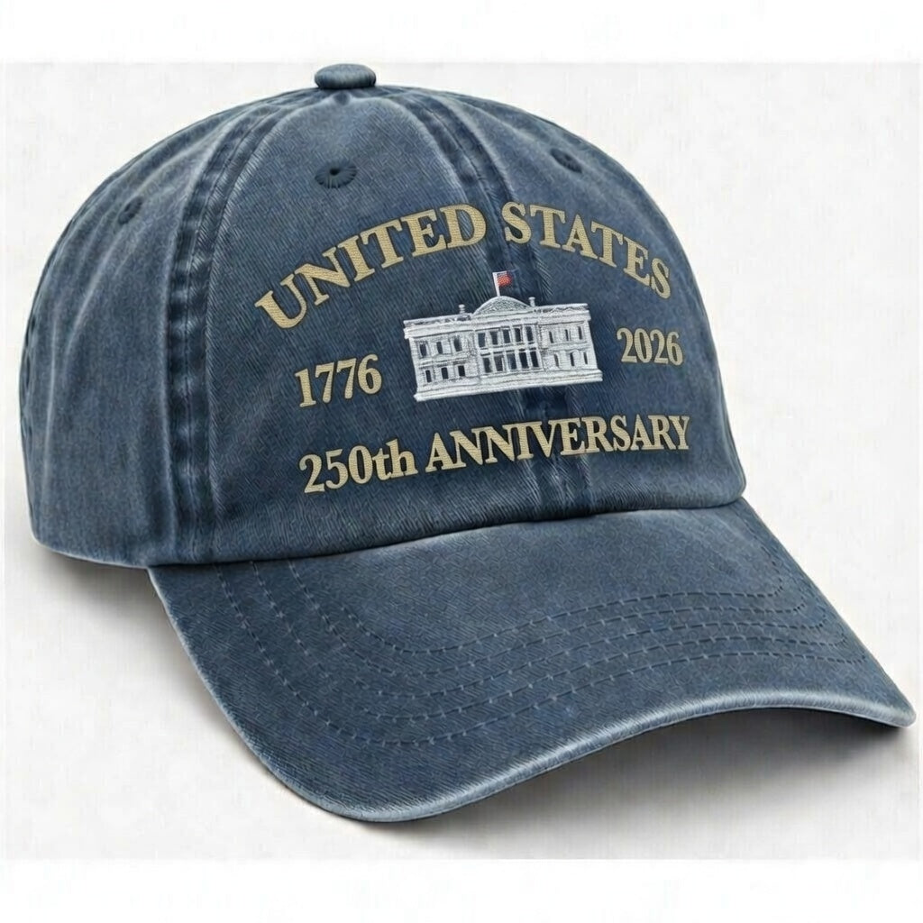 United States 250th Anniversary Hat – 1776-2026 White House Embroidered Cap