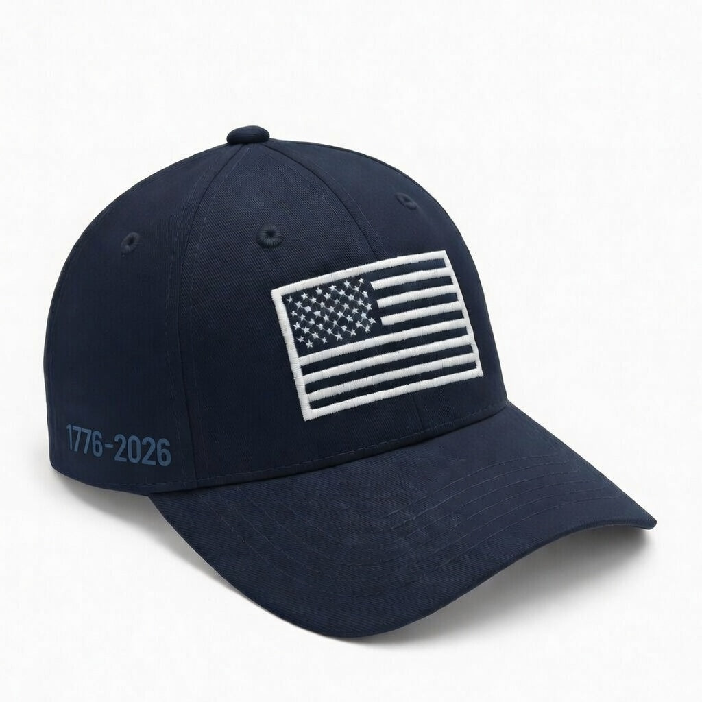 America 250th Anniversary Hat – Navy American Flag Baseball Cap 1776 - 2026 (Exclusive)
