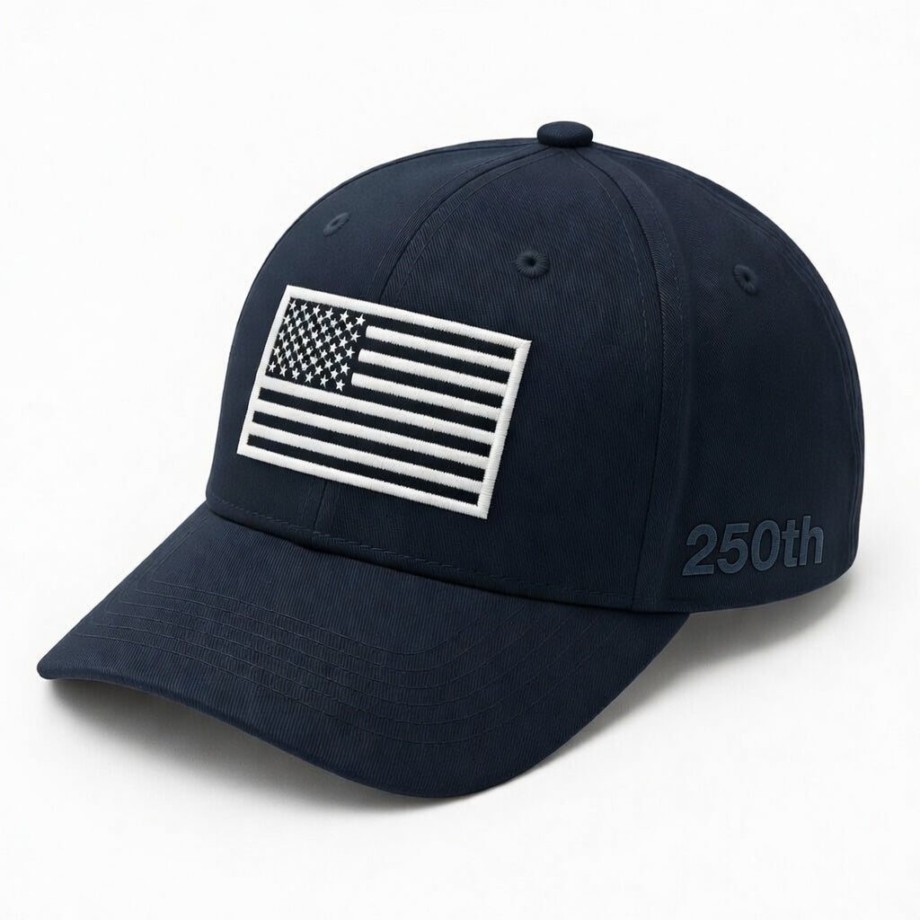 America 250th Anniversary Hat – Navy American Flag Baseball Cap 1776 - 2026 (Exclusive)
