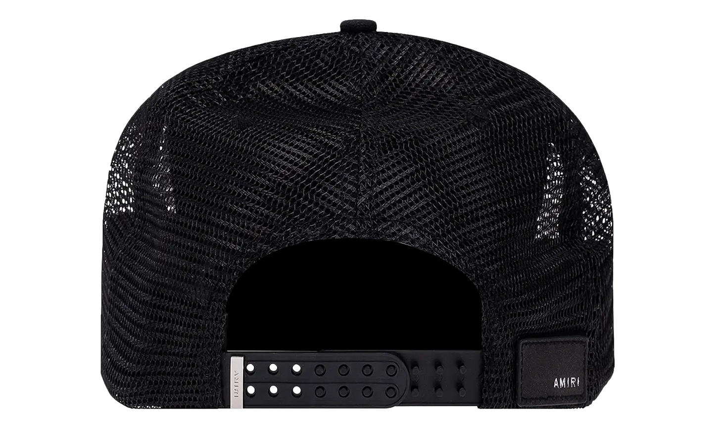 3 Star Leather Patch Trucker Hat "Black / Black" XMAH002 008 BLAC