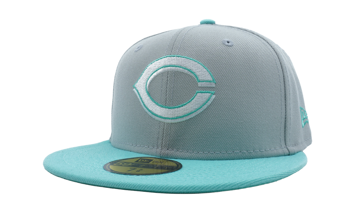 59FIFTY Cincinnati Reds Spring BP Fitted Hat "Grey / Teal - Visor" NE793