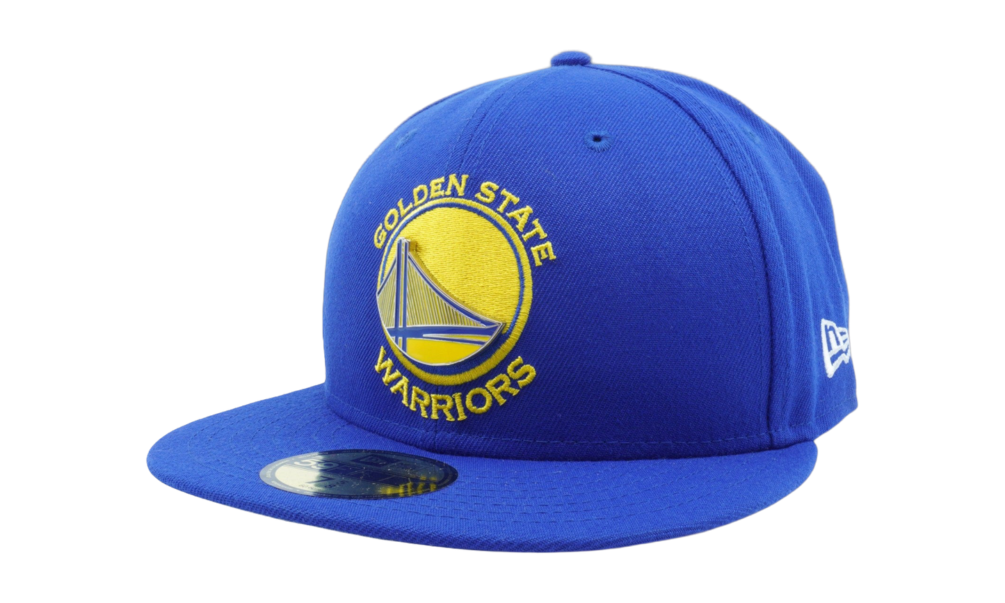 59FIFTY Golden State Warriors Metal Logo Fitted Hat "Royal Blue / Grey - Under Brim" NE688
