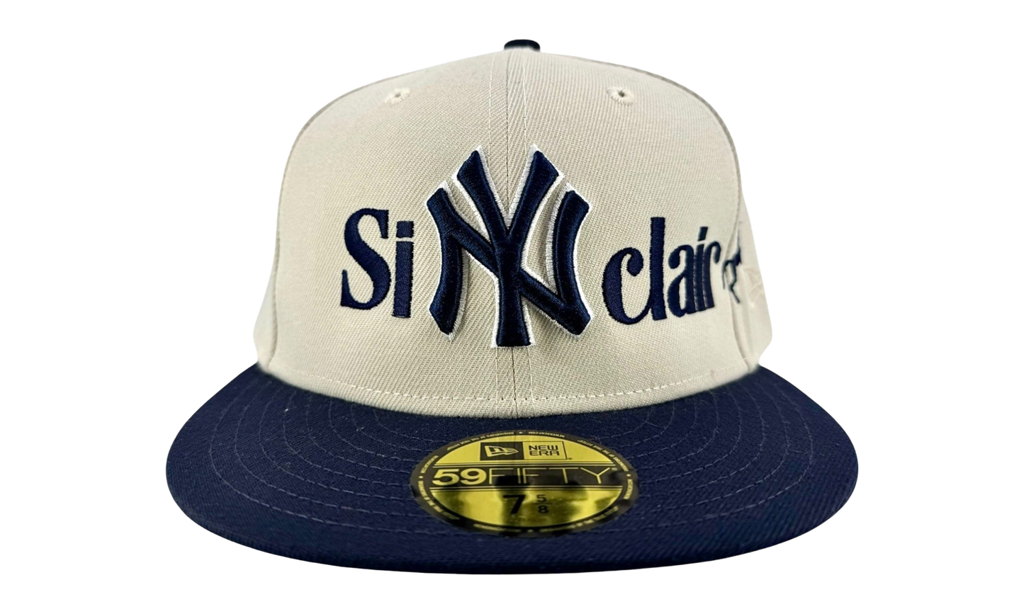 Sinclair New York Yankees 2003 World Series Patch Fitted Hat "Beige / Navy Blue" NE1202